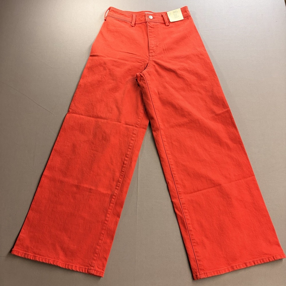 Universal Thread Sailor Wide Leg High Rise Jeans Red Women's Size 2 NEW